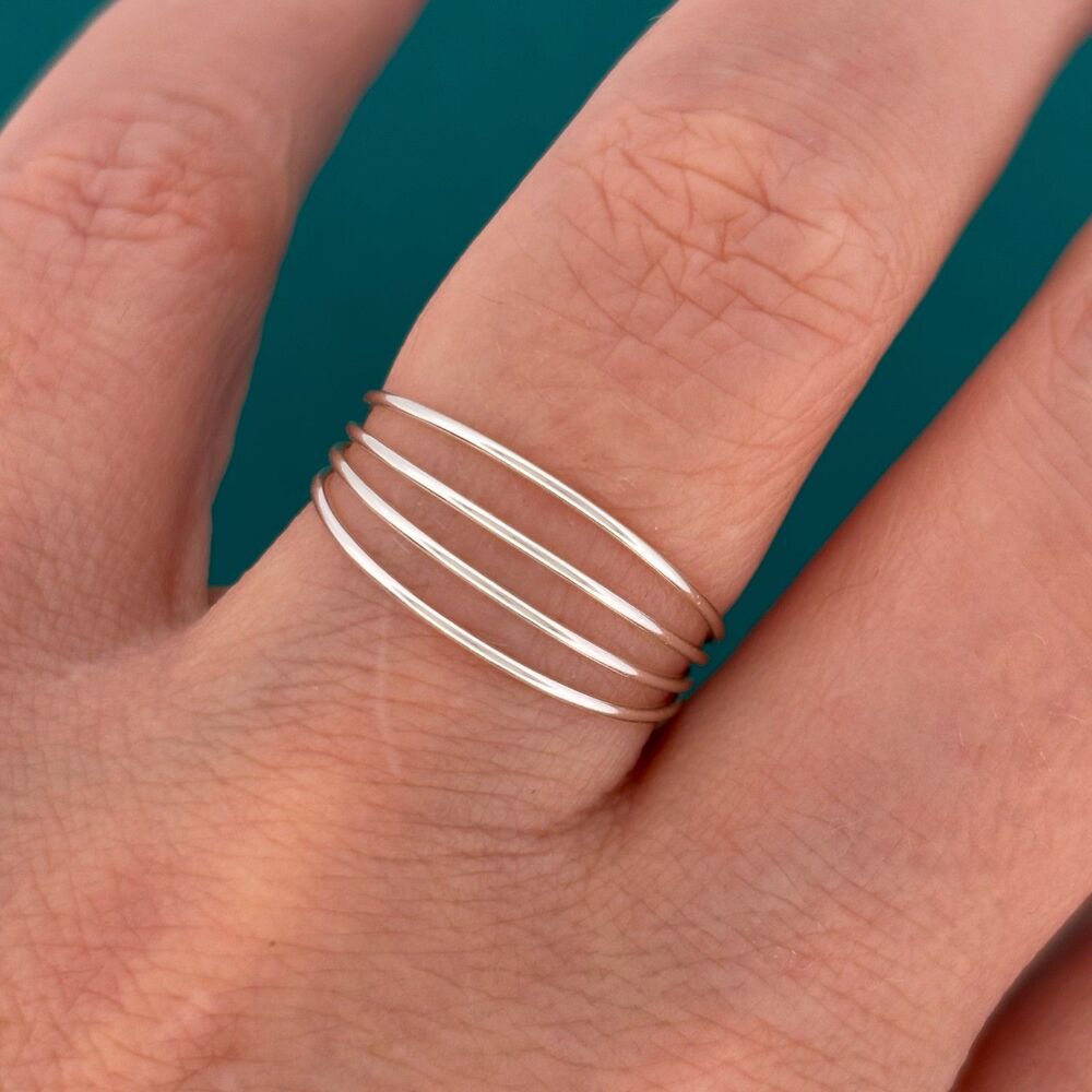 Sterling Silver 4 Band Ring Handmade Size 8